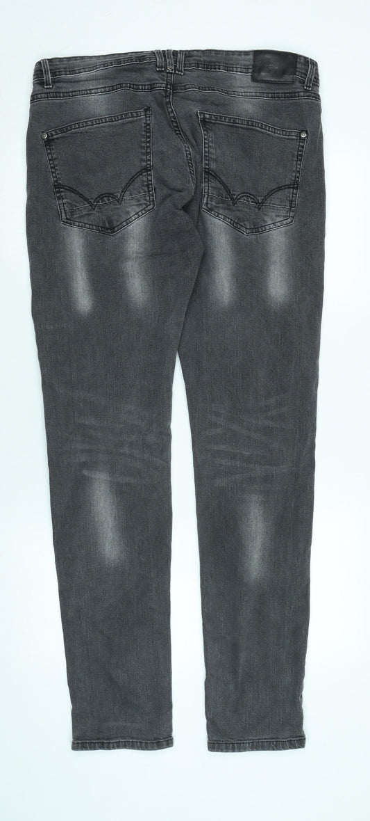 Mens UK Size 32 in Duck and Cover Regular Fit Straight Grey Jeans