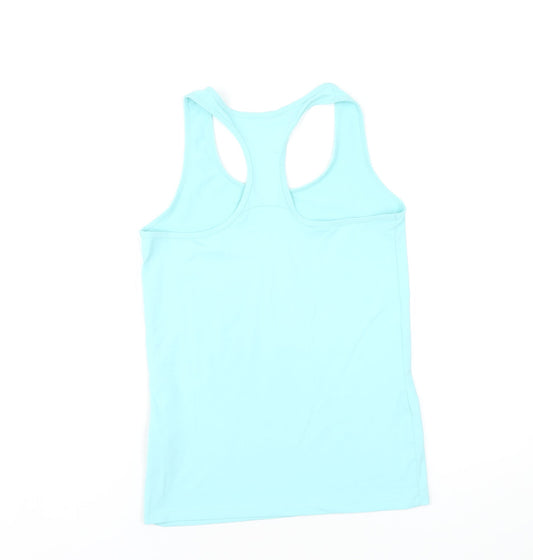 DECATHLON Womens Blue Polyester Basic Tank Size 10 Scoop Neck Pullover