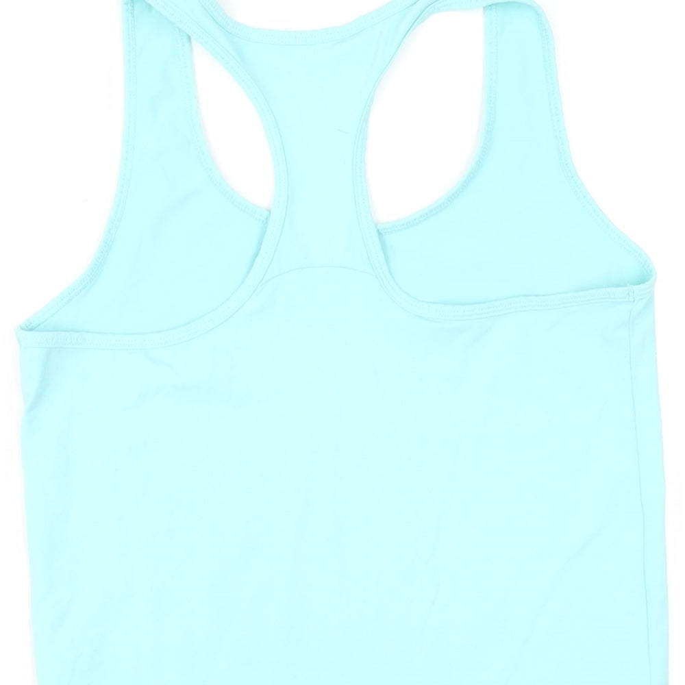 DECATHLON Womens Blue Polyester Basic Tank Size 10 Scoop Neck Pullover