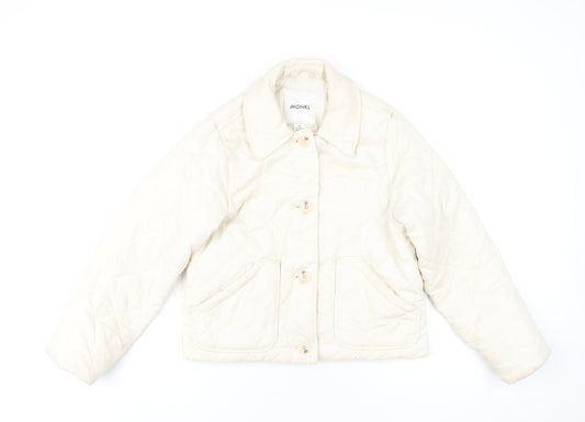 Womens UK Size XS Monki Ivory Quilted Coat
