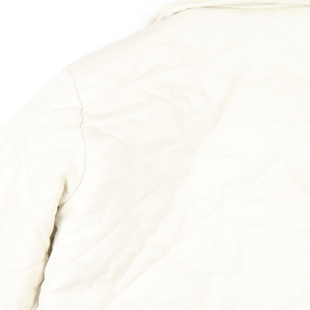 Womens UK Size XS Monki Ivory Quilted Coat
