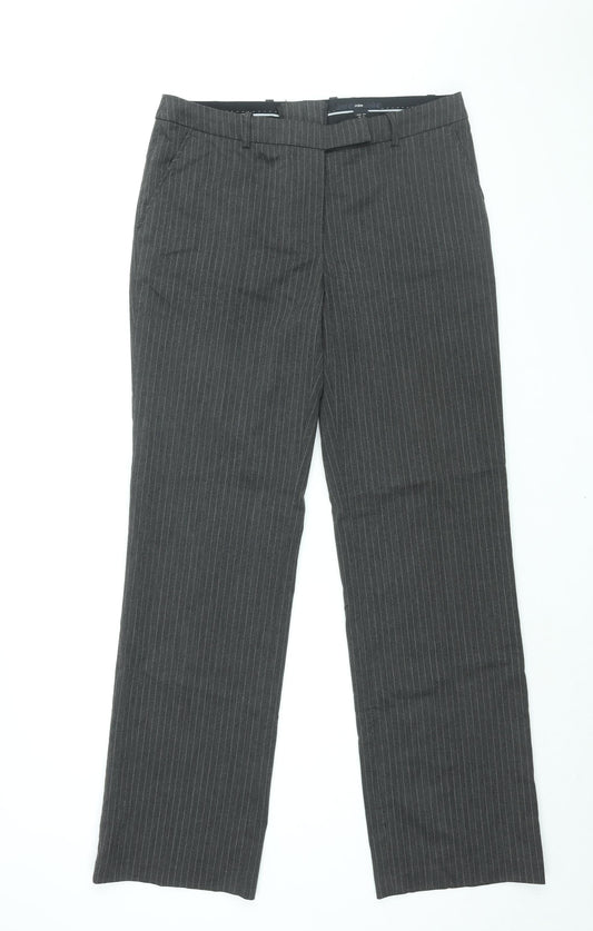 Womens UK Size 12 H&M Regular Fit Dress Pants Grey Trousers