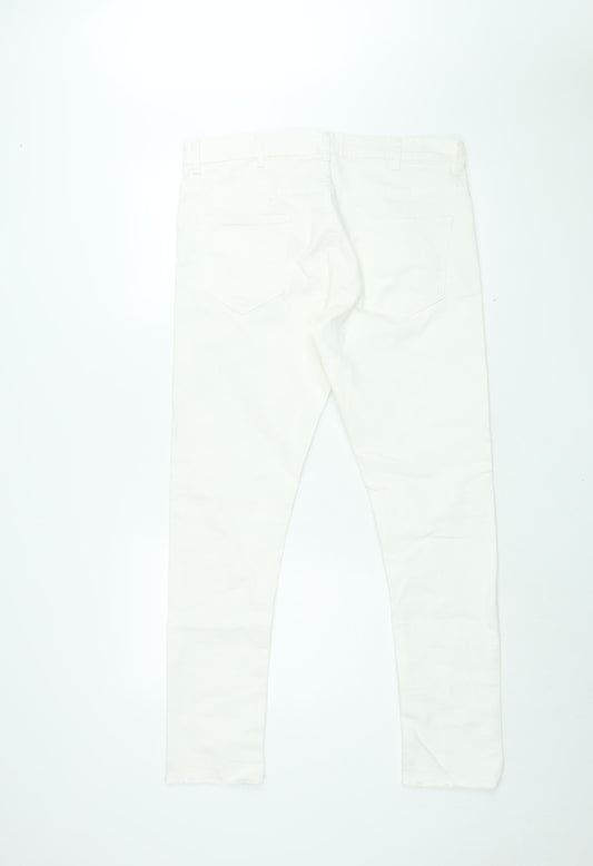 Denim Co Womens White Cotton Skinny Jeans Size 36 in L30 in Regular Zip