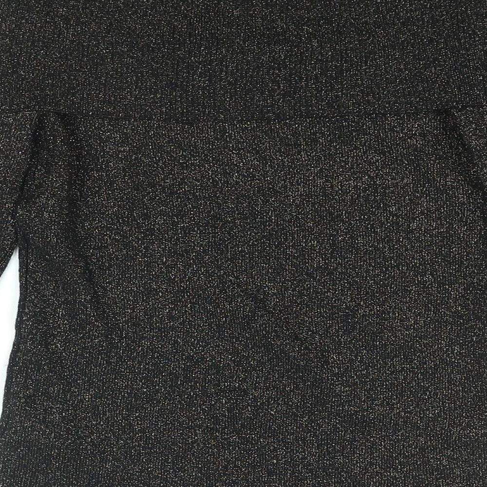 Womens UK Size S Oasis Black Basic T-Shirt