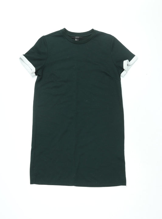 Forever 21 Womens Green Polyester Shift Size S Round Neck Pullover