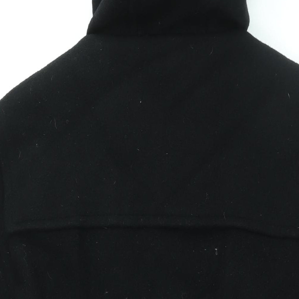 Mens UK Size M Red Herring Black Overcoat