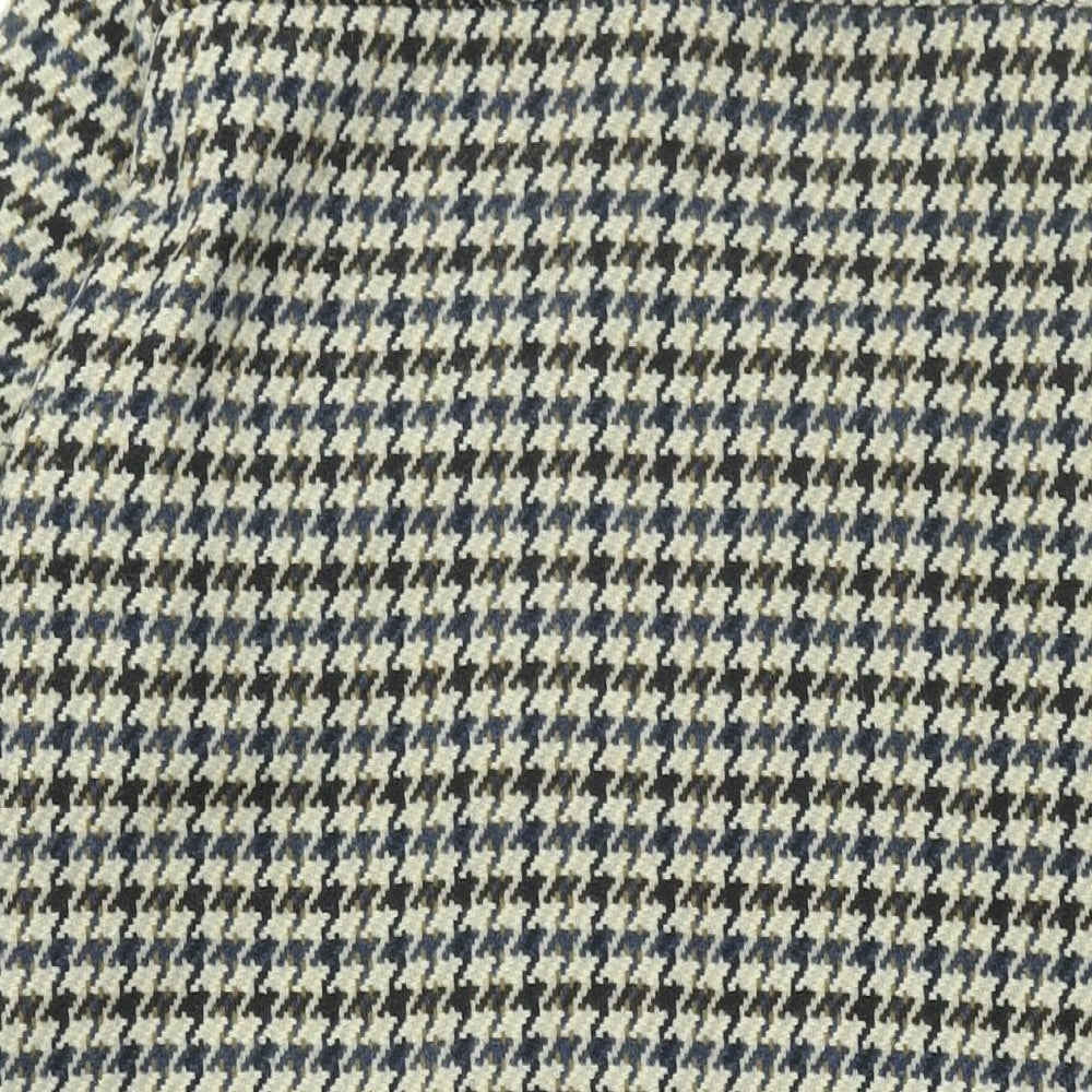 Brand and care label for b.young women’s beige geometric jacket, size UK 6, button - houndstooth