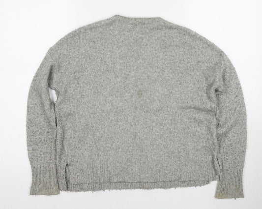 Gap Womens Grey Round Neck Nylon Pullover Jumper Size S