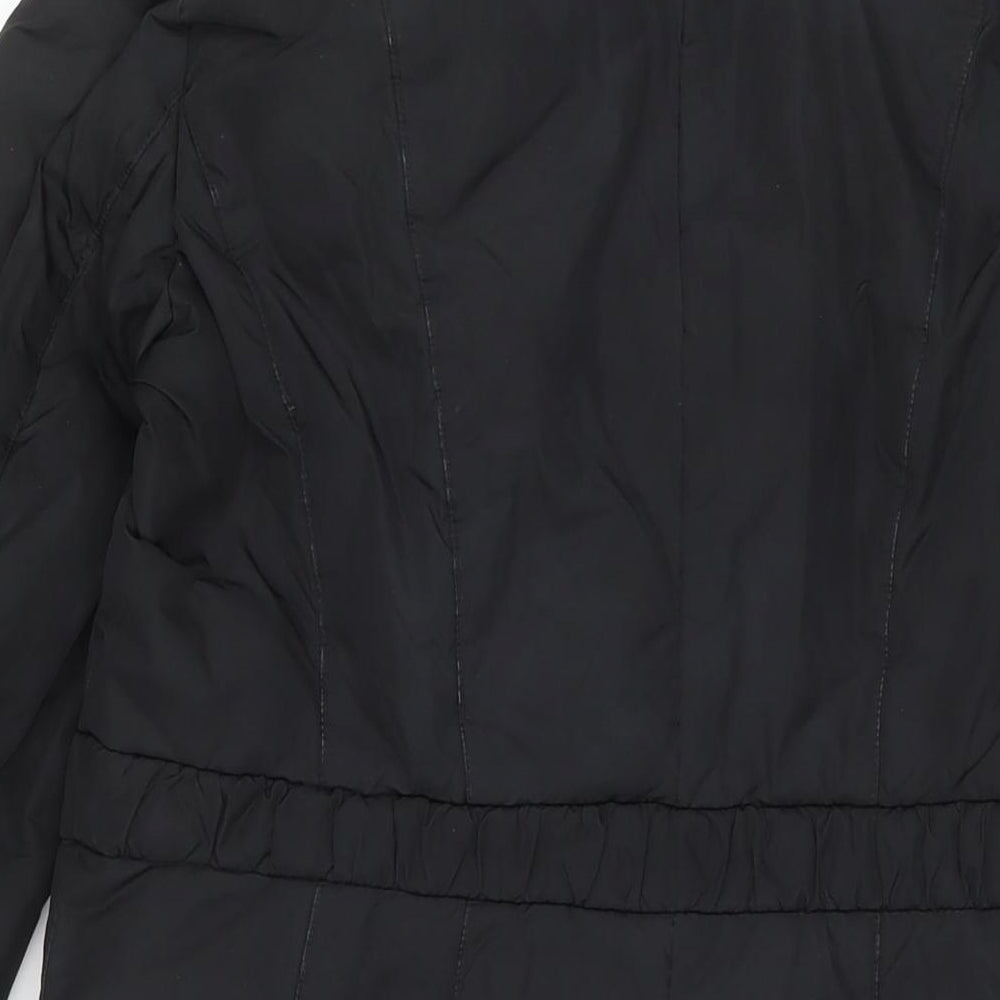 Esprit Womens Black Quilted Jacket Size 12 Zip