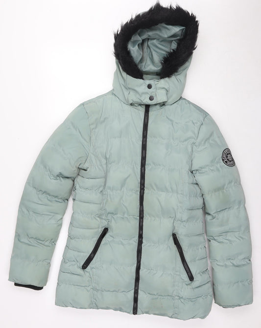 Womens UK Size 10 Brave Soul Blue Quilted Coat
