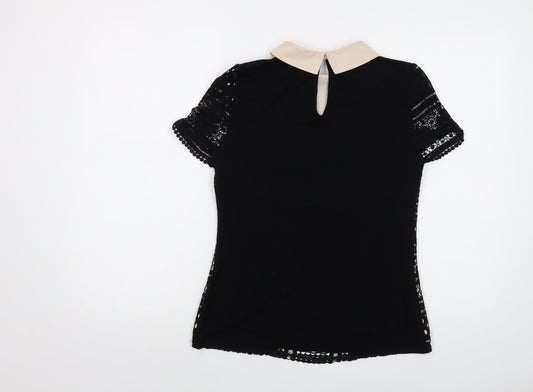Womens UK Size S Oasis Black Basic Blouse
