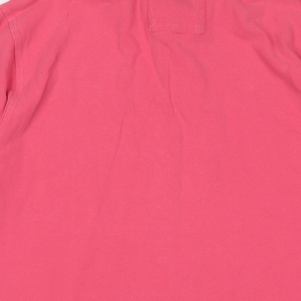 Howick Tailored Mens Pink Cotton Polo Size XL Collared Button - Logo, Embroidered