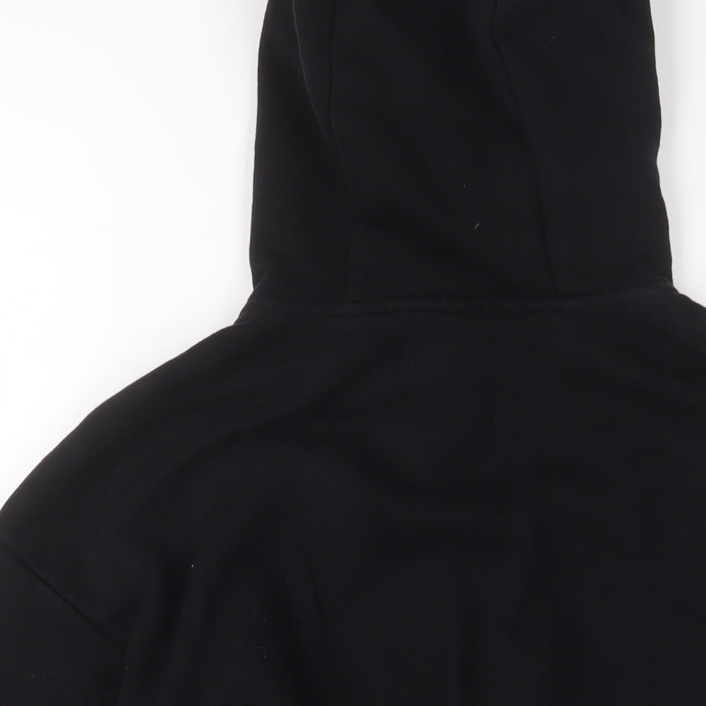 USA Pro Womens Black Cotton Full Zip Hoodie Size 16 Zip - Logo, Embroidered