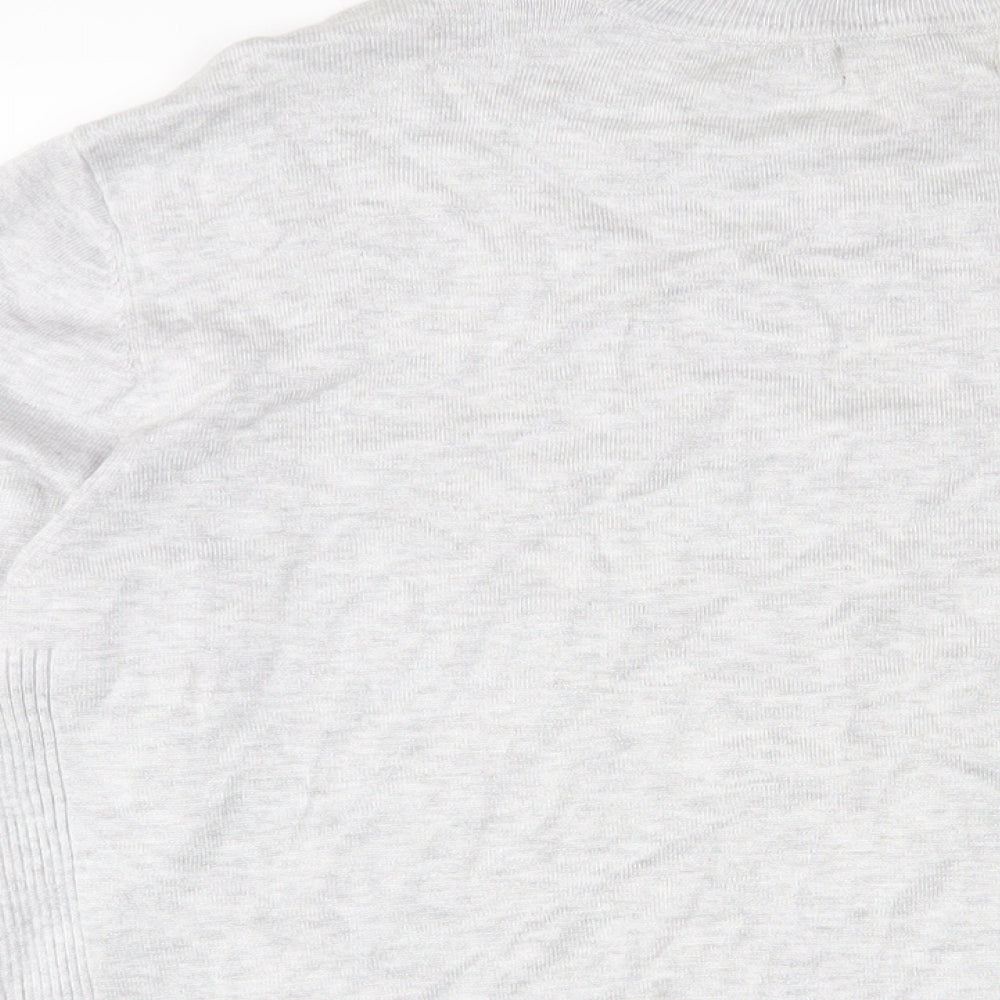 River Island Mens Grey Round Neck Viscose Pullover Jumper Size XL Long Sleeve