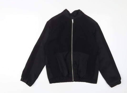 Womens UK Size 8 Topshop Black Bomber Jacket