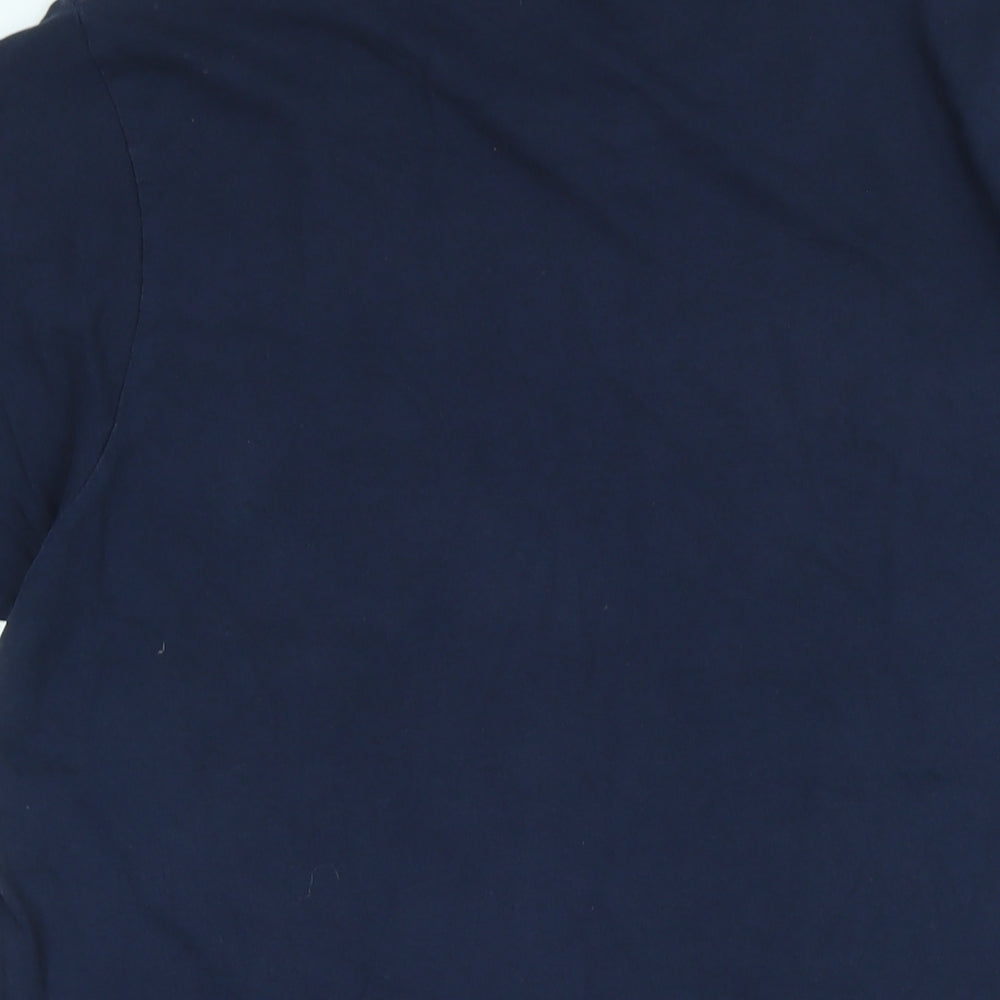 Lee Cooper Mens Blue Cotton T-Shirt Size L Crew Neck - Logo