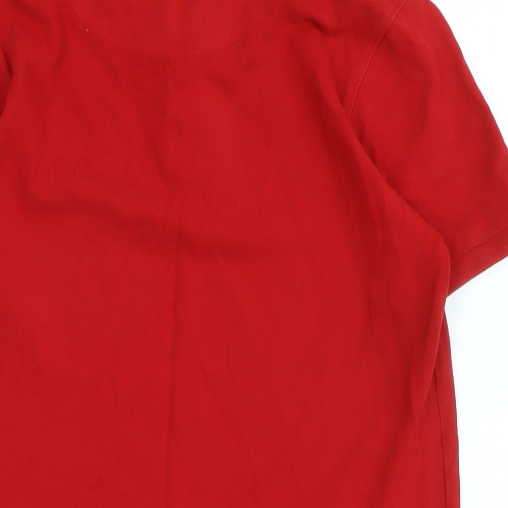 Timberland Mens Red Cotton Polo Size M Collared - Logo