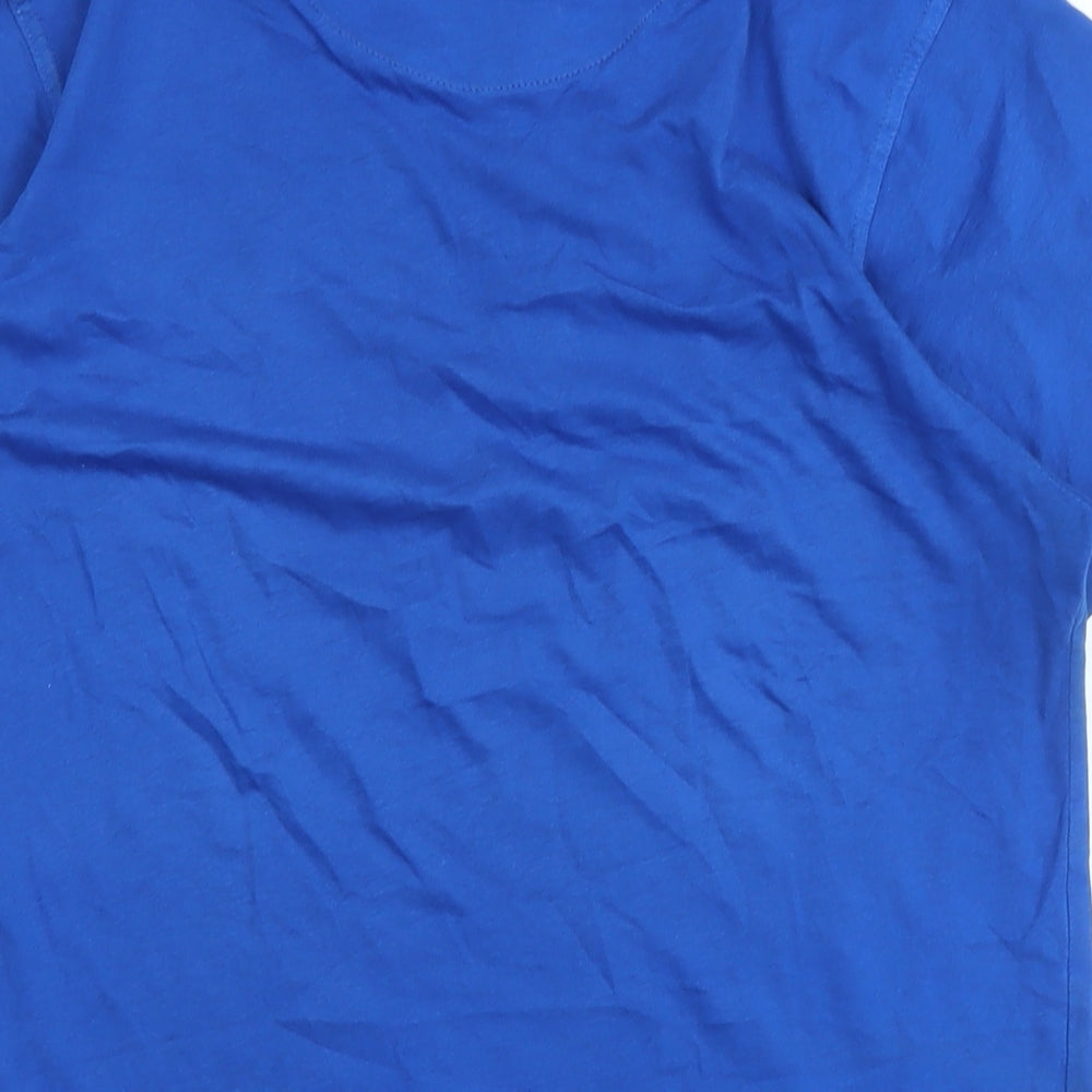 Lee Cooper Mens Blue Cotton T-Shirt Size S Crew Neck - Logo
