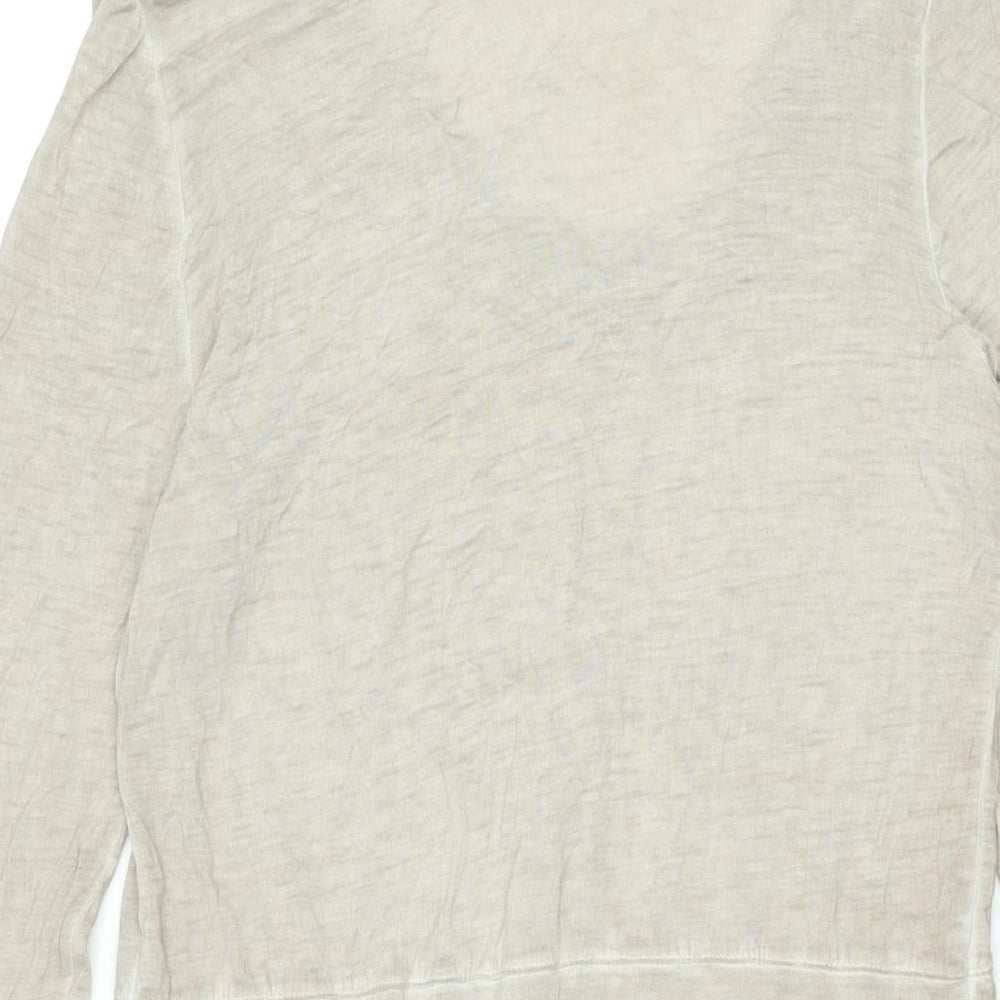 Nu by Staff Woman Womens Beige Cotton Basic T-Shirt Size M Scoop Neck