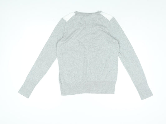 Gap Womens Grey Round Neck Cotton Pullover Jumper Size S