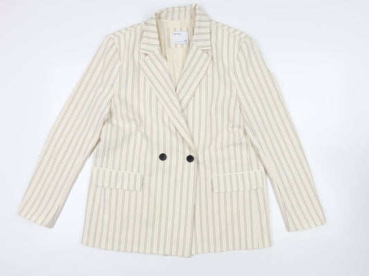 Womens UK Size L Bershka Ivory Jacket