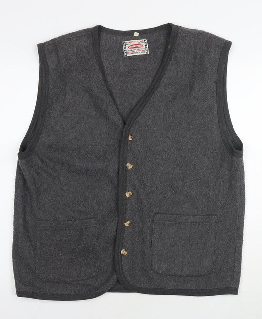 Brutus Womens Grey Gilet Waistcoat Size L Button