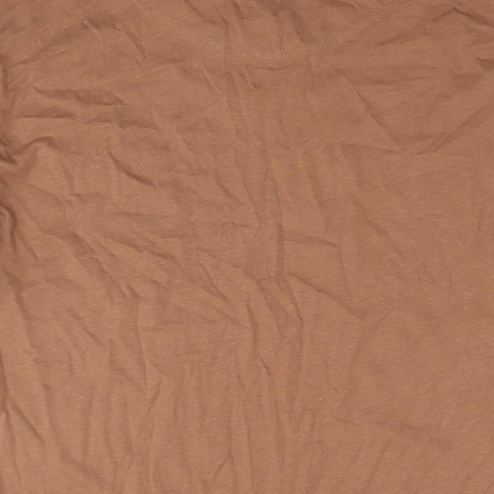 Garment Makers Mens Brown Cotton T-Shirt Size XL Round Neck - Happy Planet