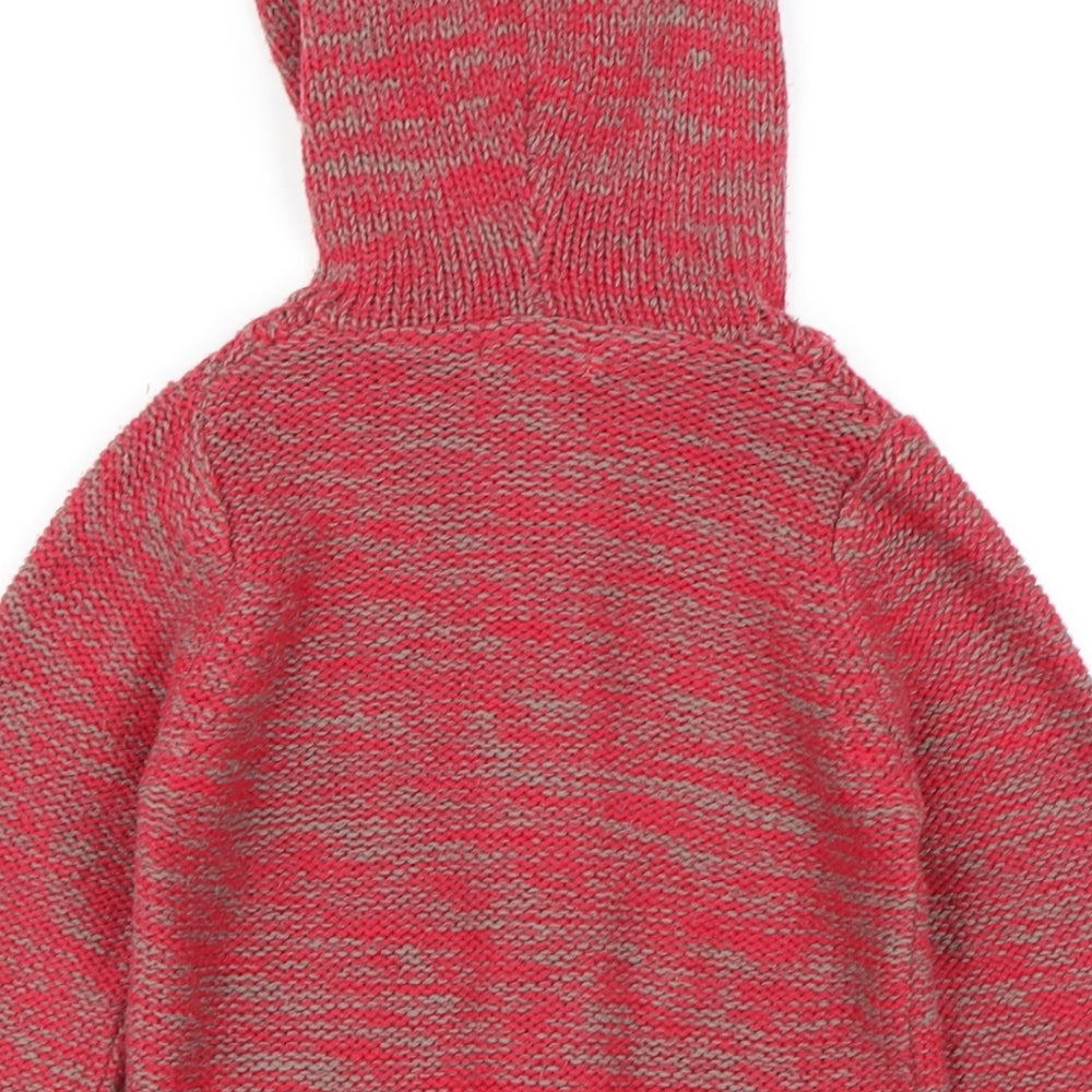 Pumpkin Patch Girls Pink Round Neck Acrylic Cardigan Jumper Size 7 Years Button