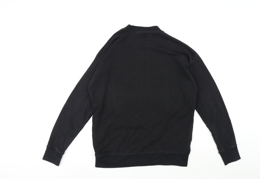 Mens UK Size S Pull&Bear Black Pullover Sweatshirt