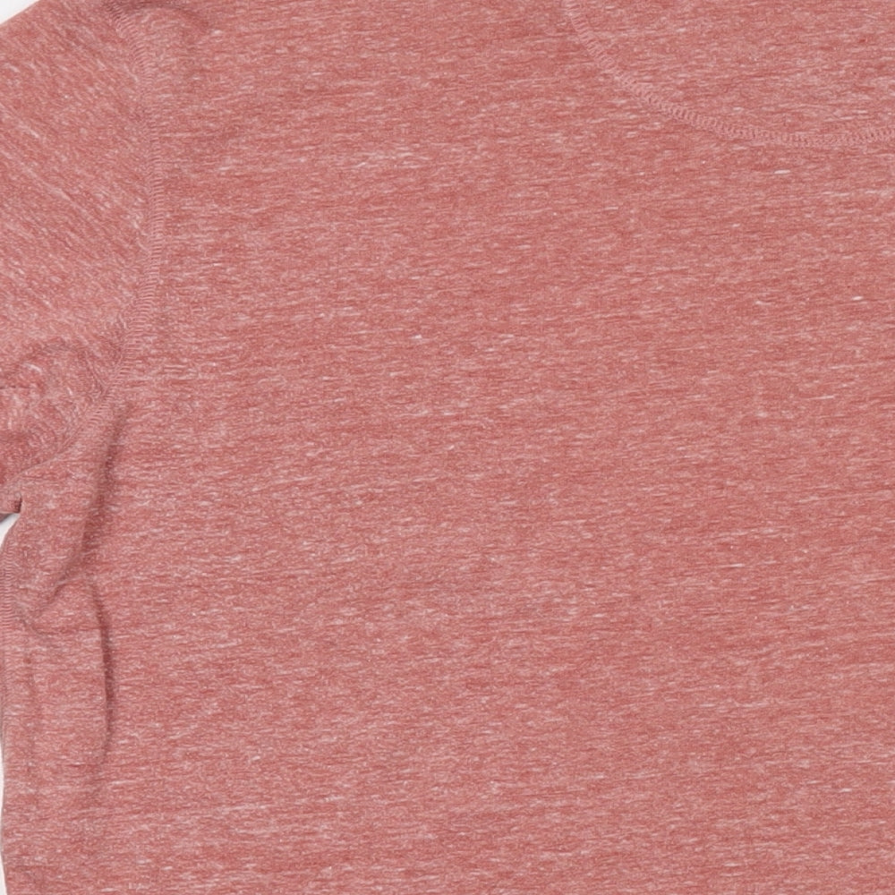 North Coast Mens Red Polyester T-Shirt Size L Crew Neck