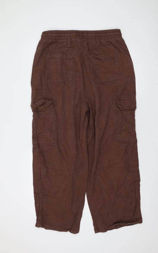 Womens UK Size 32 in COLLUSION Regular Fit Brown Trousers