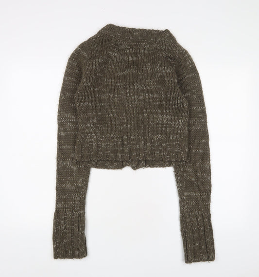 Womens UK Size 10 Brave Soul Green Cardigan Jumper