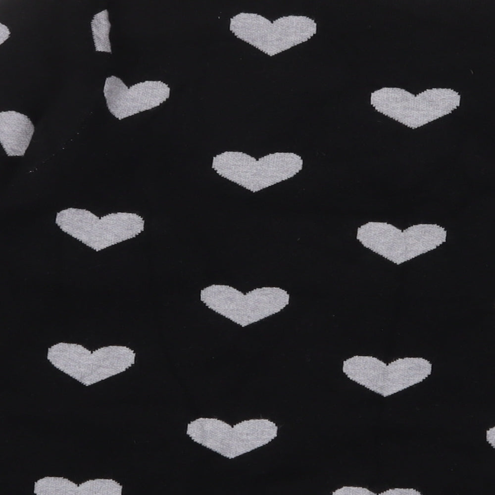 Cynthia Rowley Womens Black Crew Neck Geometric Viscose Pullover Jumper Size XL - Hearts
