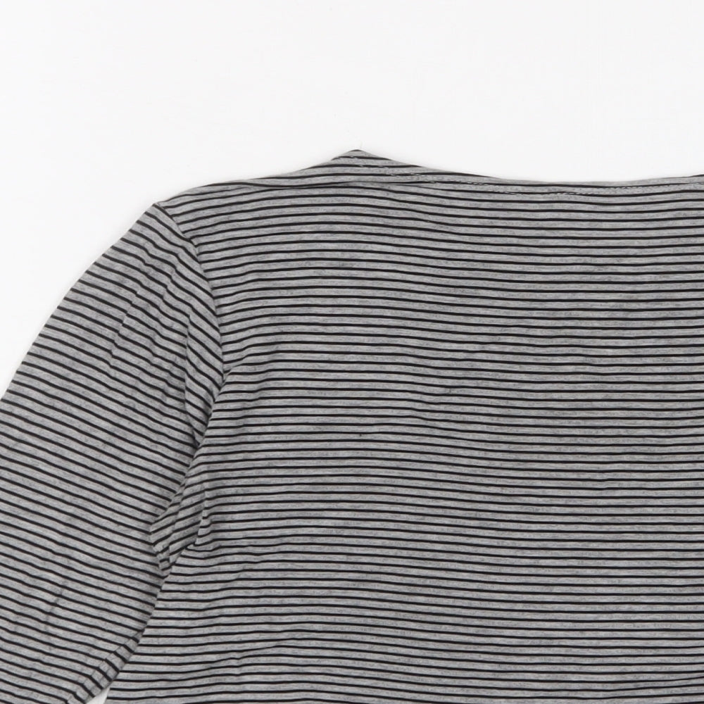 Womens UK Size M Pull&Bear Grey Basic T-Shirt