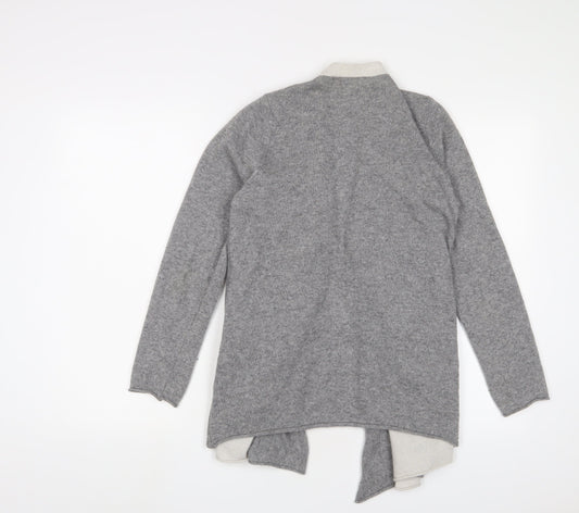 Benedetta B Womens Grey V-Neck Wool Cardigan Jumper Size S - Open