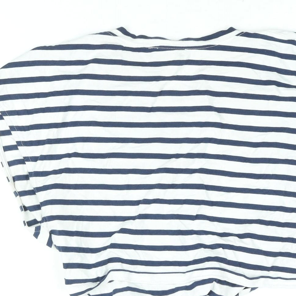 Womens UK Size S Zara White Cropped T-Shirt
