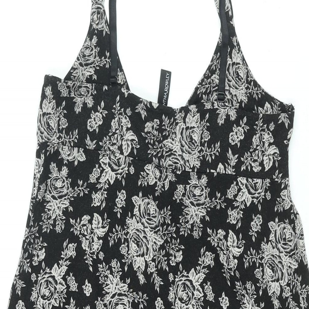 Womens UK Size S Cynthia Rowley Black Basic T-Shirt