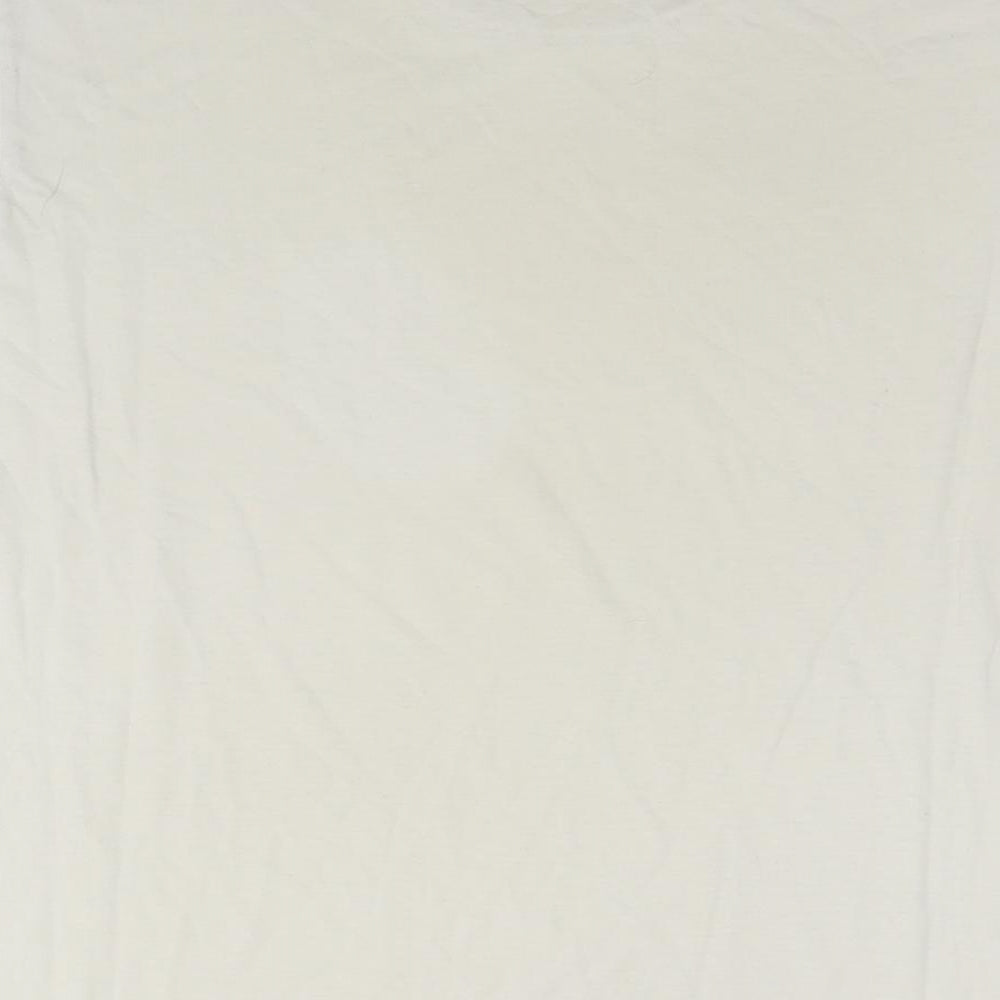 Reebok Mens White Cotton T-Shirt Size L Round Neck