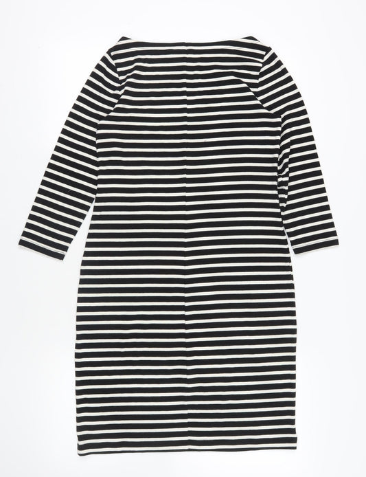 GAP Black Striped Shift Dress, Size M, Casual Style