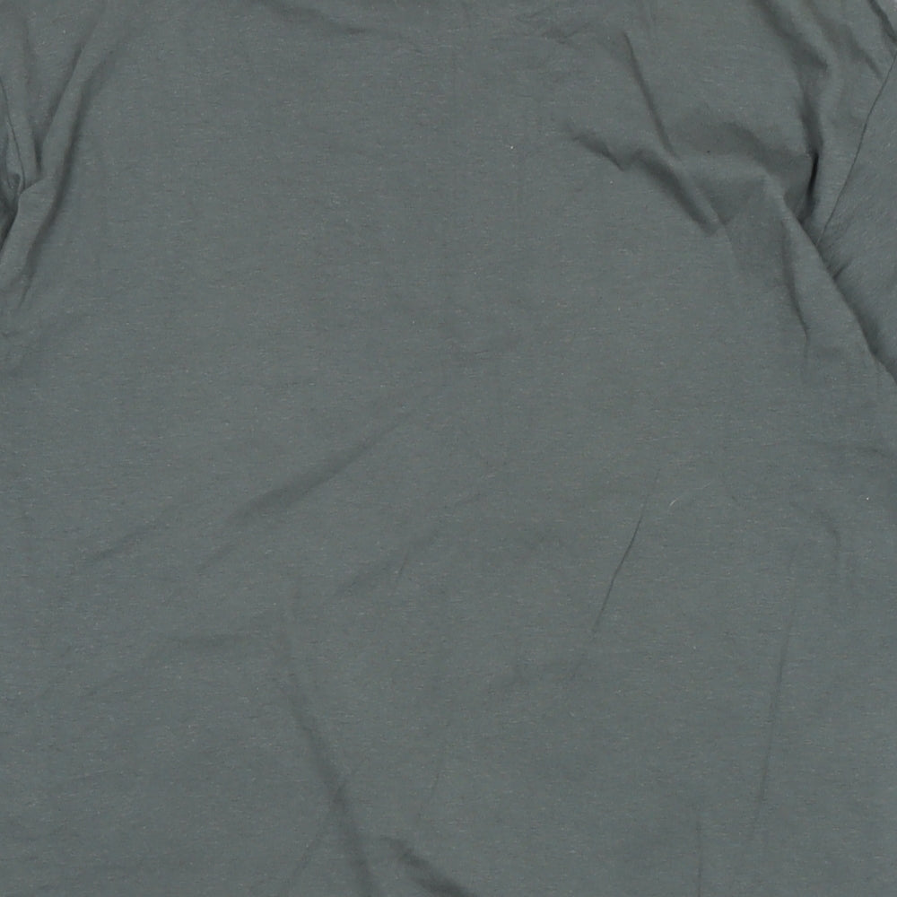 Stranger things Mens Grey Cotton T-Shirt Size M Crew Neck - Logo - Hellofire club