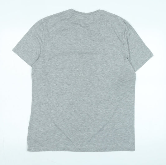 Star Wars Mens Grey Cotton T-Shirt Size L Crew Neck - Logo - Merry Sithmas