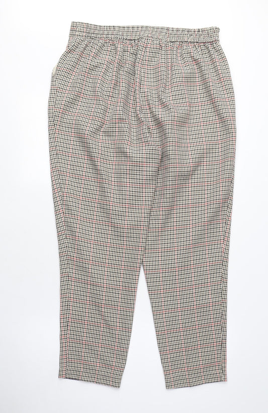 New Look Womens Beige Polyester Trousers Size 14 L27 in Regular Button