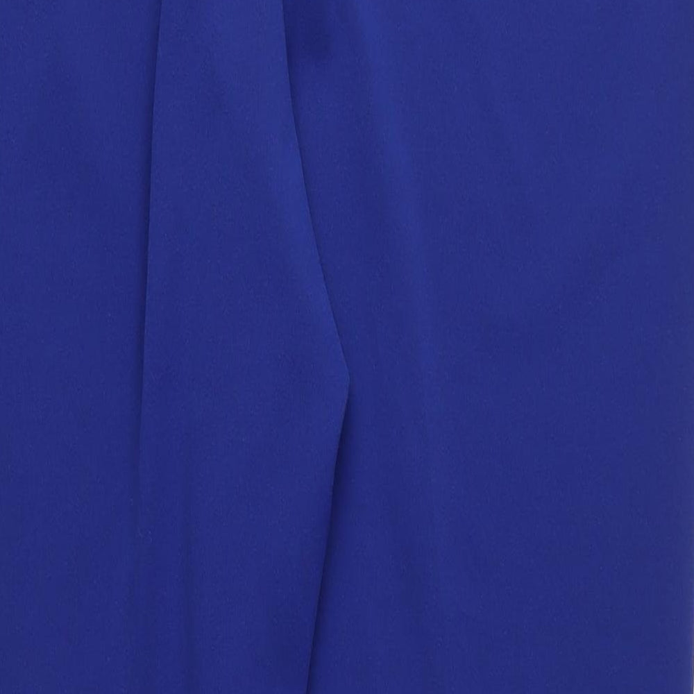 Edit Womens Blue Polyester Carrot Trousers Size 20 L29 in Regular - Elasticated Waist