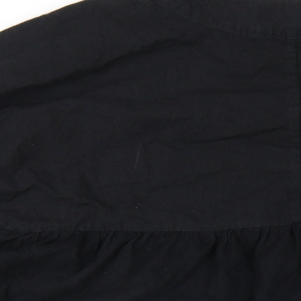 Womens UK Size XS Zara Black Basic T-Shirt