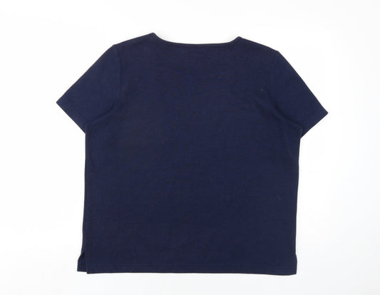 Womens UK Size M Bonmarché Blue Basic T-Shirt
