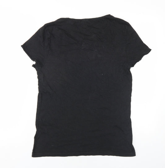 Womens UK Size S H&M Black Basic T-Shirt