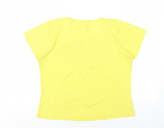 Womens UK Size L Klass Yellow Basic T-Shirt