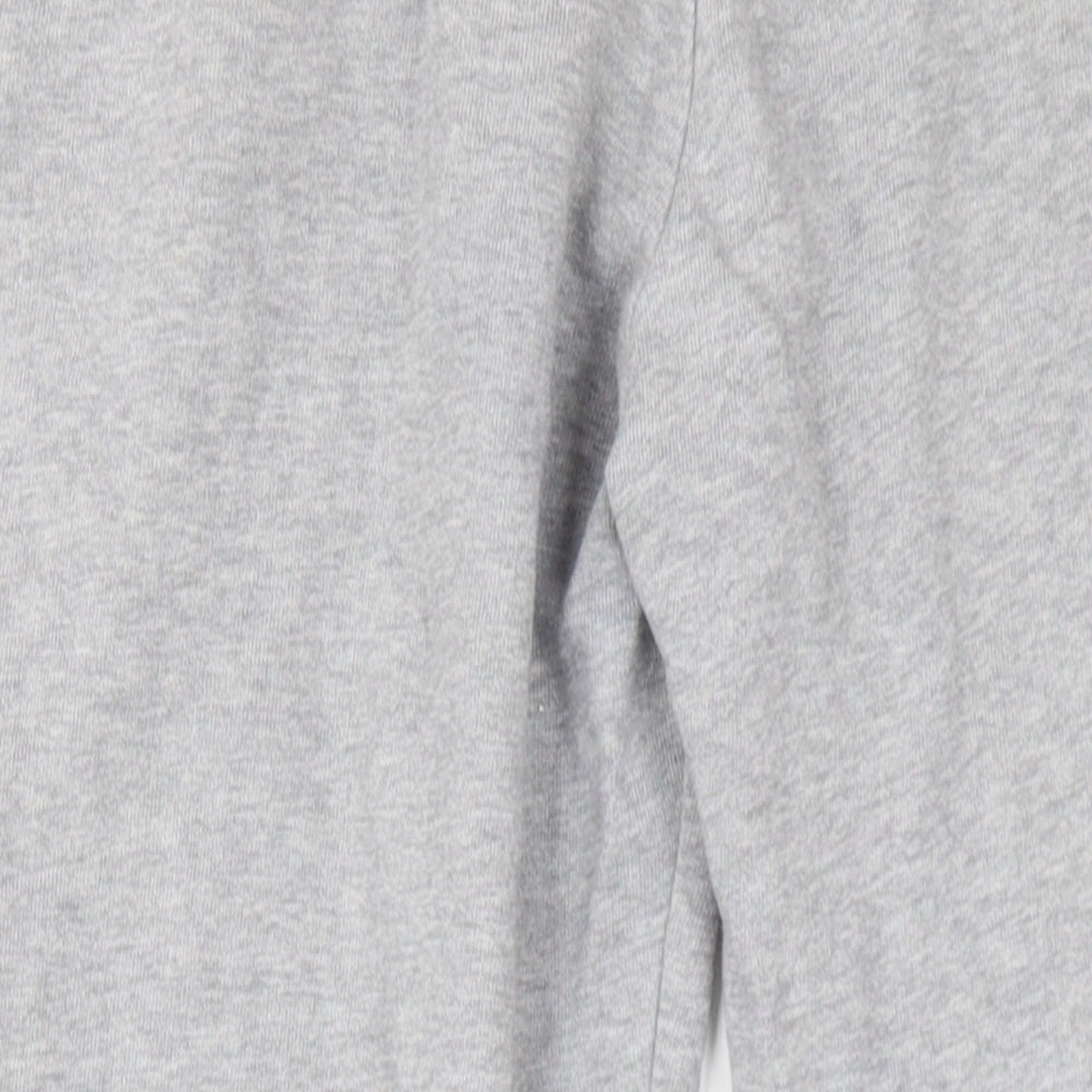 Brand and care label for ASOS men’s grey cotton jogger trousers, size M, 30-inch leg regular drawstring
