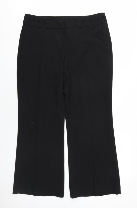 Womens UK Size 14 Debenhams Regular Fit Black Trousers