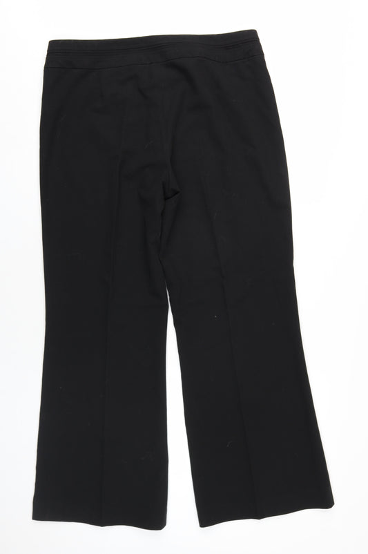 Womens UK Size 14 Debenhams Regular Fit Black Trousers